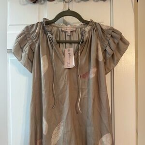 Philosophy Ruffle Sleeve Blouse Size S NWT | Romantic Sheer Top